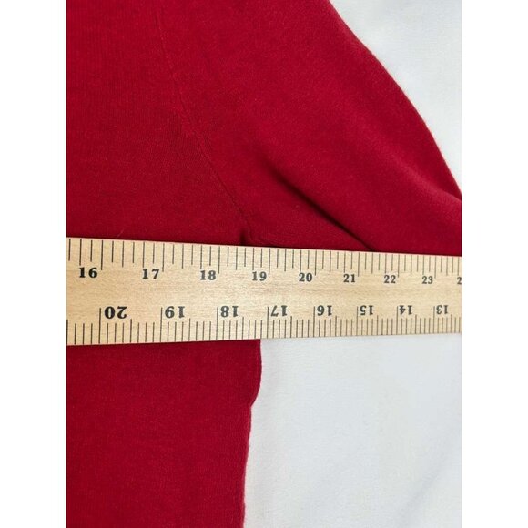 J Jill Women's Medium Red Sweater Long Sleeve Round Neck Pullover - Picture 6 of 11